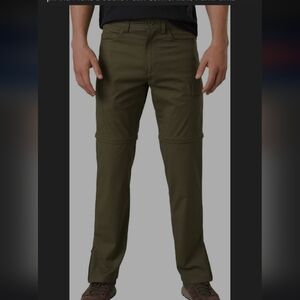 Prana Mens Double peak Convertible Cargo Pants 32x32 Like New